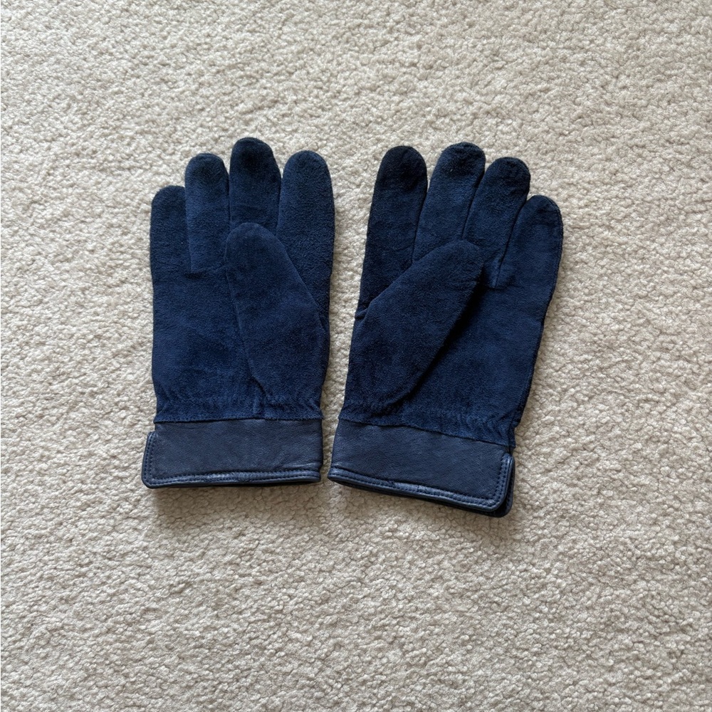 Men's Navy Suede Gloves